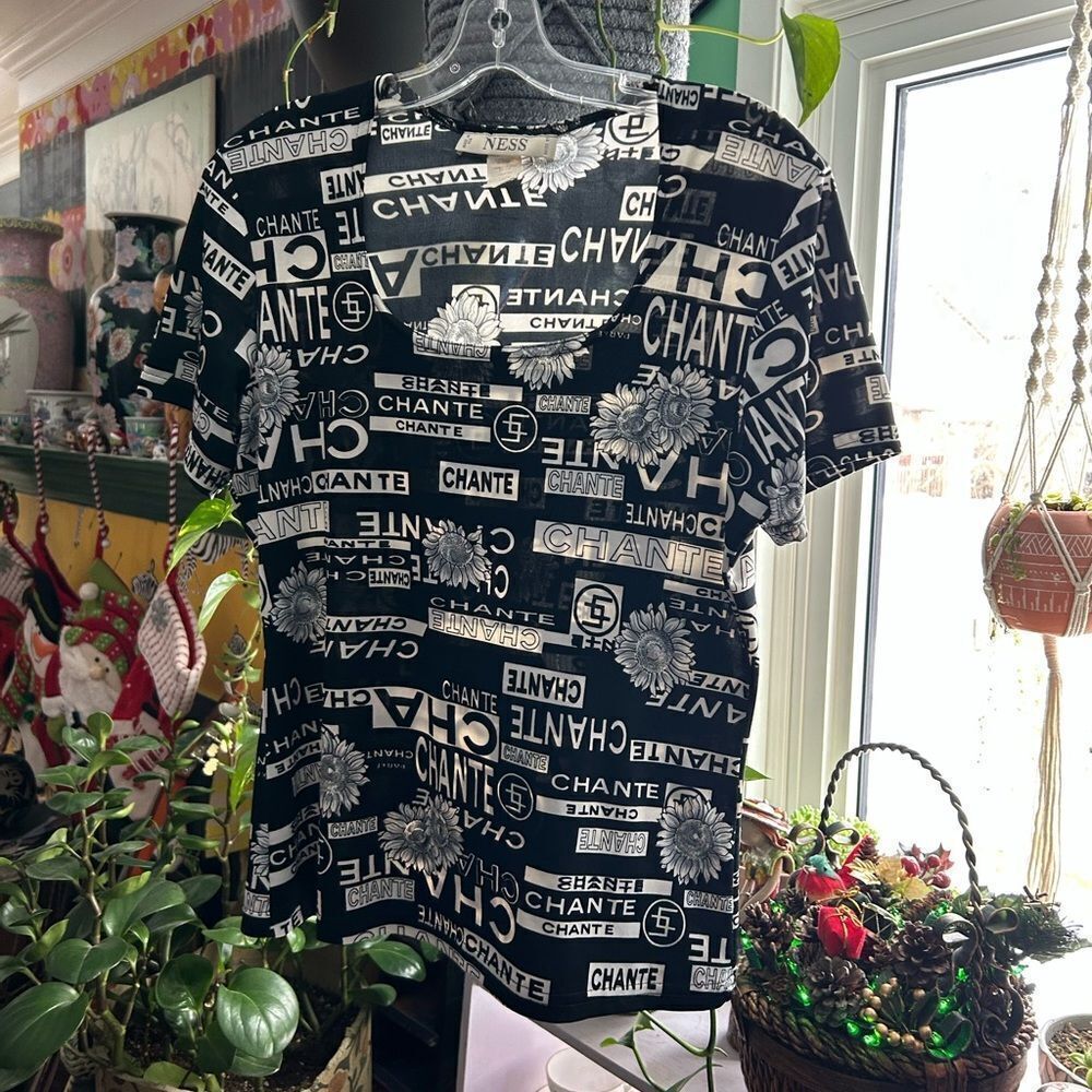 Ness Black & White Chante T-shirt size Large - Picture 4 of 16